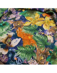 Fiori e Foglie puro Lino