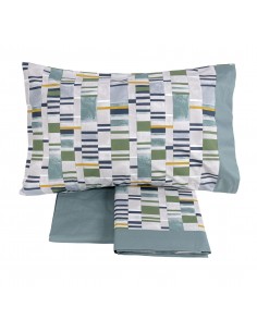 Completo letto Matrimoniale Parc Guell Petrolio, Verde, Grigio Fazzini