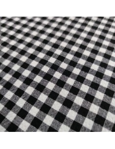 Quadretto misto cotone elasticizzato bianco/nero goffrato