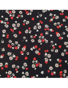 Raso elasticizzato Cuori e...
