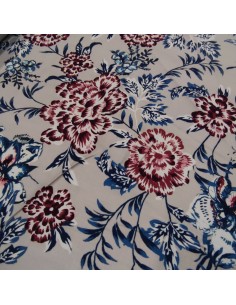 Rasatello di Cotono Elasticizzato fiori astratti sfondo grigio 2