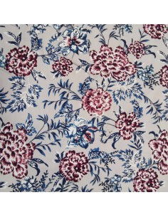 Rasatello di Cotono Elasticizzato fiori astratti sfondo grigio