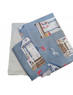 Completo letto singolo Azzurro Spiaggia, Giusy. Cavalieri