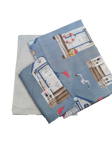 Completo letto singolo Azzurro Spiaggia, Giusy. Cavalieri