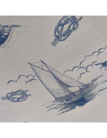 tessuto marinaro pacific con faro timone e ancora