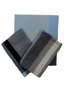 Parure Letto Piazza e Mezza in puro cotone tinto filo Madison Disegno 180 - Denim, Cavalieri 2