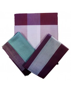 Parure copripiumino Singolo In puro cotone Madison Disegno 170-Malva, Cavalieri 2