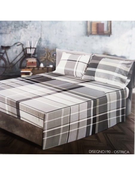 Parure copripiumino Singolo In puro cotone Madison Disegno 190-Ostrica, Cavalieri