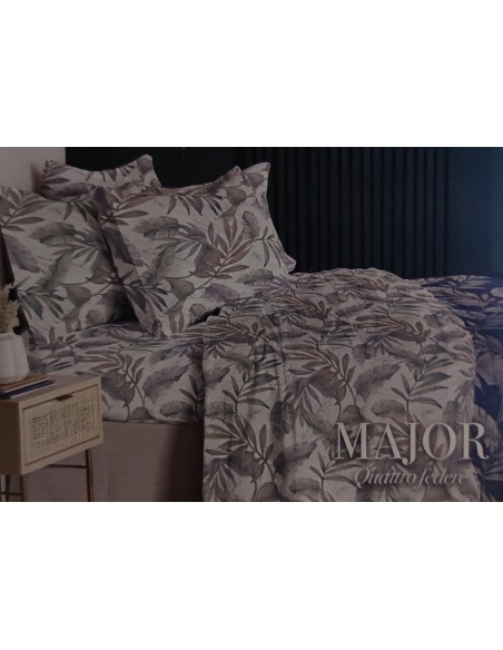 Completo Letto Matrimoniale in Percalle di cotone Major, carta da zucchero, Via Roma 60