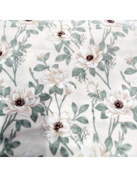 Completo Letto Matrimoniale Caldo Cotone, floreale Beige, Cavalieri