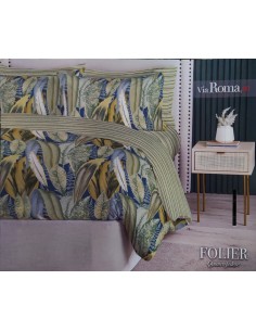 Completo Copripiumino Matrimoniale Folier in percalle di cotone, Bosco, Via Roma60
