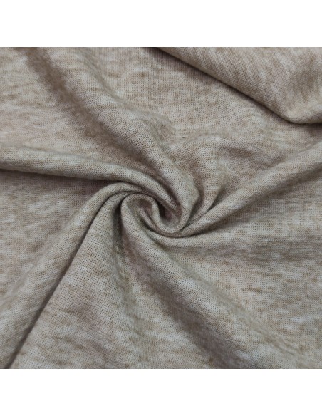 Maglia rasata di viscosa effetto lana, Sabbia Melange