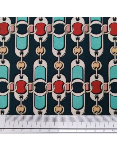 Twill elasticizzato incatenato sfondo verde