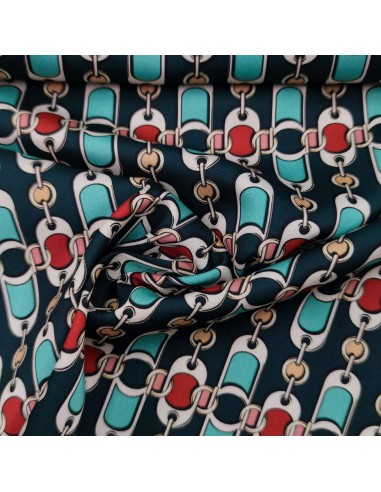 Twill elasticizzato incatenato sfondo verde