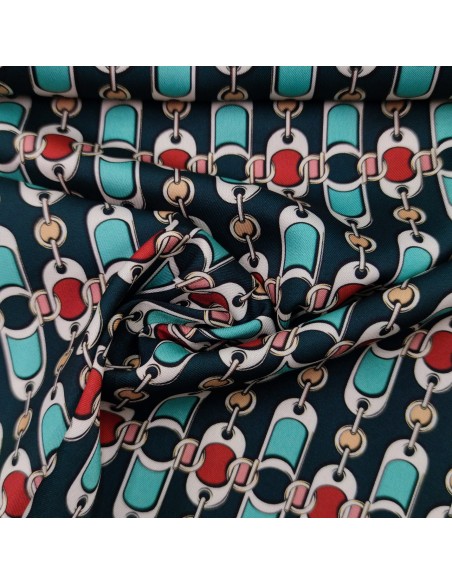 Twill elasticizzato incatenato sfondo verde