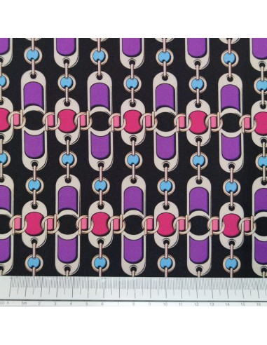 Twill elasticizzato incatenato sfondo nero