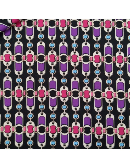 Twill elasticizzato incatenato sfondo nero