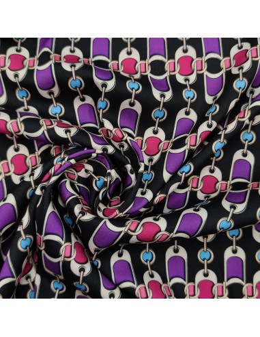 Twill elasticizzato incatenato sfondo nero