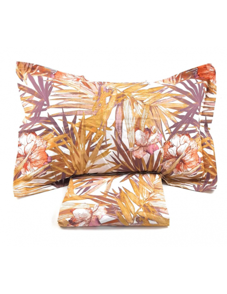 PARURE COPRIPIUMINO IN PURO COTONE FANTASIA FLOREALE - TROPICO