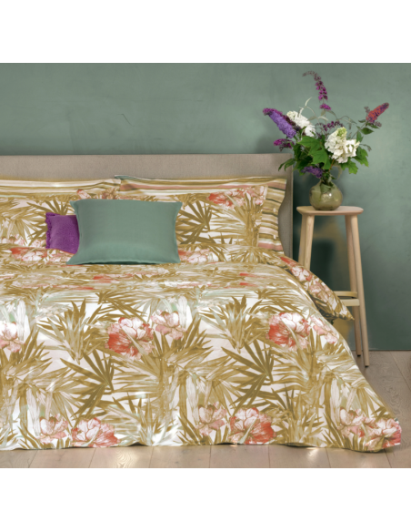 Completo Lenzuola Copriletto Matrimoniale Fazzini Tropico