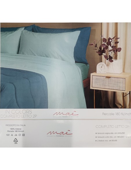 Completo letto Matrimoniale In Colors, Turchese, Via Roma60