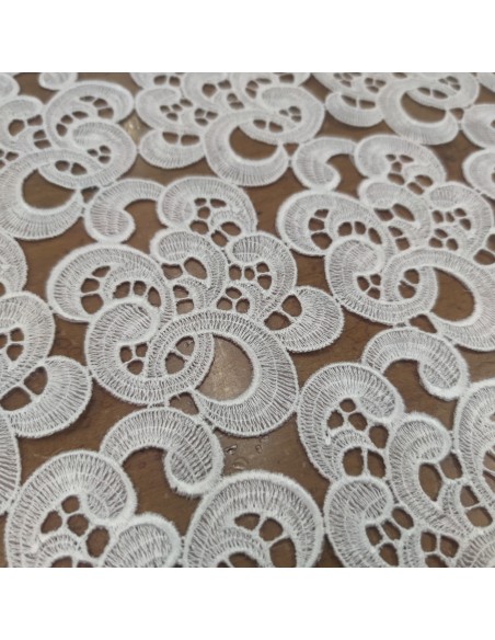 Pizzo Da Ritagliare Geometrico da Sposa Bianco