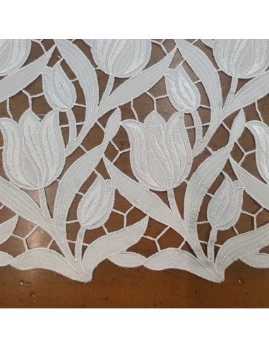 Pizzo Taffetà Floreale da Sposa Bianco