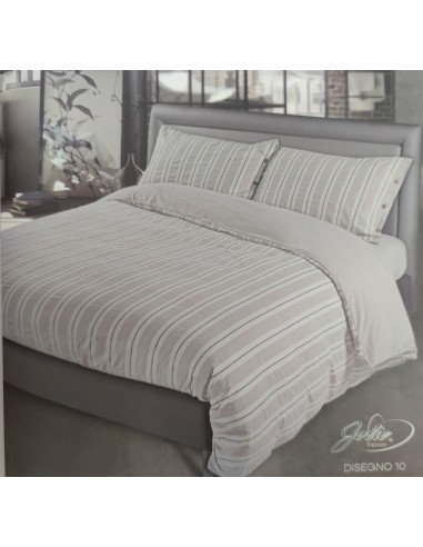 Completo copripiumino Matrimoniale Matilde, no stiro effetto stropicciato, col Grigio, Cavalieri