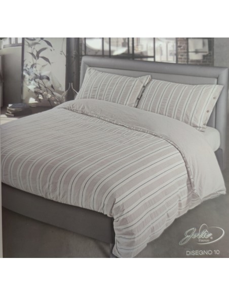 Completo copripiumino Matrimoniale Matilde, no stiro effetto stropicciato, col Grigio, Cavalieri