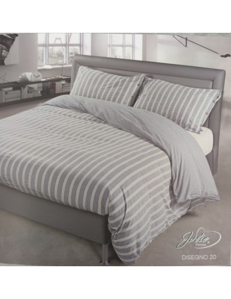 Completo letto Matrimoniale Matilde, no stiro effetto stropicciato, col Denim, Cavalieri