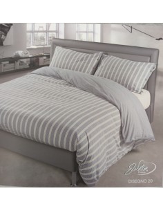 Completo letto Piazza e Mezza Matilde, no stiro effetto stropicciato, col Grigio, Cavalieri