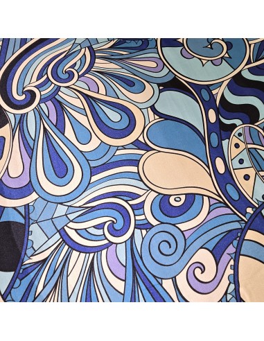 Raso di viscosa simil Pucci - Blu