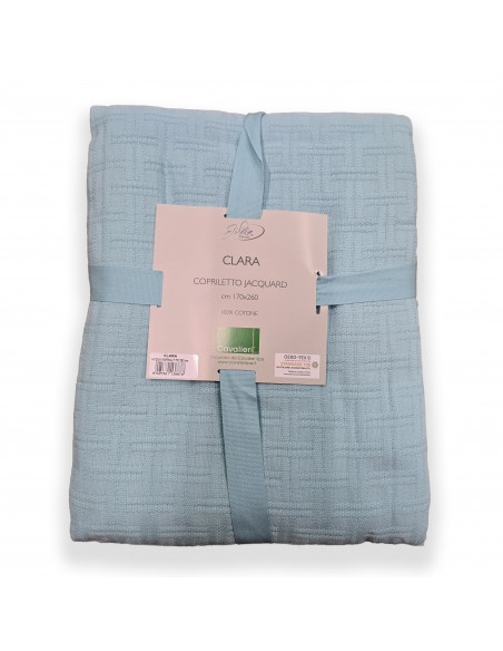 Copriletto jacquard Clara Acqua marina, Cavalieri