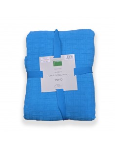 Copriletto piazza e mezza jacquard Clara turchese, Cavalieri