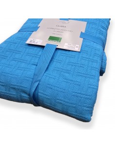 Copriletto piazza e mezza jacquard Clara turchese, Cavalieri 2