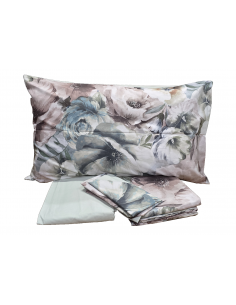 Completo Letto Matrimoniale In Puro Percalle 180 Fili/inch Maè by Via Roma60 Monica / 25 acqua