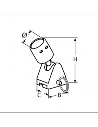 Supporto snodato in acciaio inox