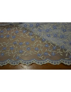 Tulle ricamato Floreale con lurex con doppio smerlo 2