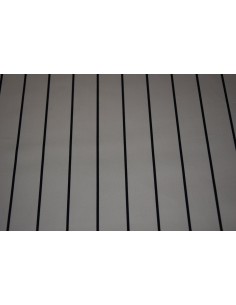 Cotone elasticizzato Riga Blu - Crema