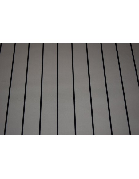 Cotone elasticizzato Riga Blu - Crema