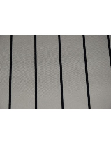 Cotone elasticizzato Riga Blu - Crema