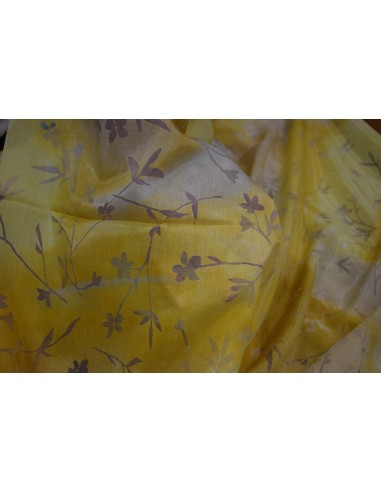 Chiffon Dévoré sfumato con foglie
