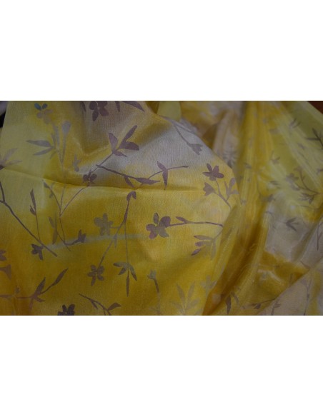 Chiffon Dévoré sfumato con foglie