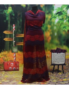 Pizzo a bande rosso/blu