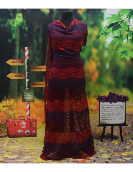 Pizzo a bande rosso/blu