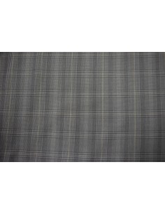 Pura lana pettinata scozzese grigia con riga gialla