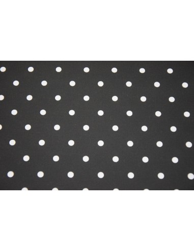 Popeline di cotone a Pois bianco e nero