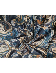 Gabardine Mano Pesca in cotone elasticizzato disegno Cachemire 2