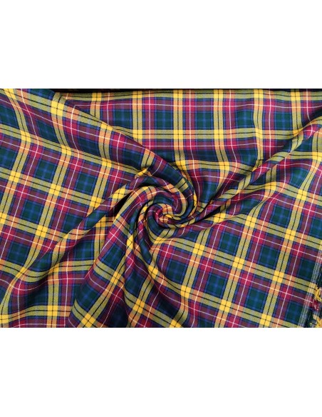 Tartan scozzese in viscosa elasticizzato