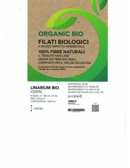 Tessuto Puro Lino Bio h.cm.300